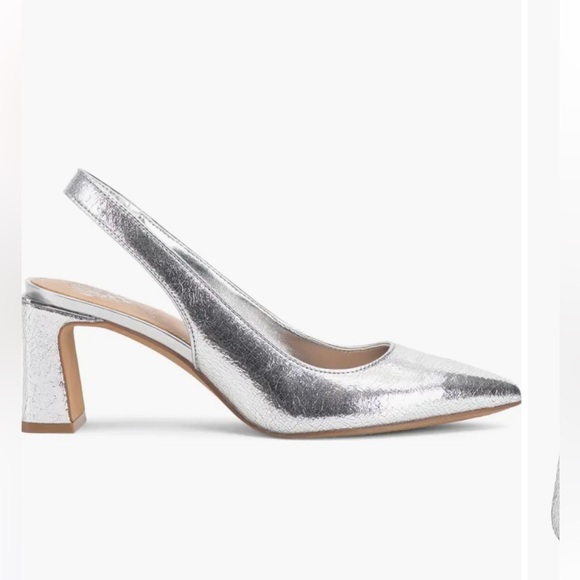 Vince Camuto Shoes - Vince Camuto Metallic Silver Slingback Heels